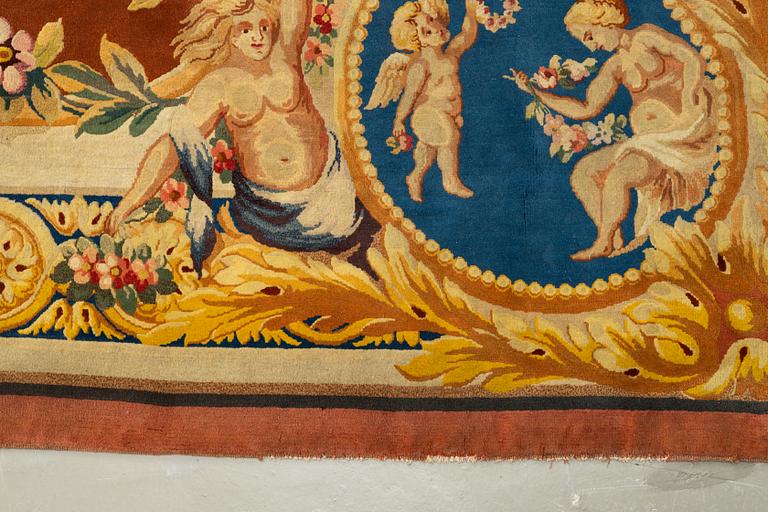Matta, Savonnerieteknik, ca 560 x 429 cm, Louis XVI stil, Frankrike.