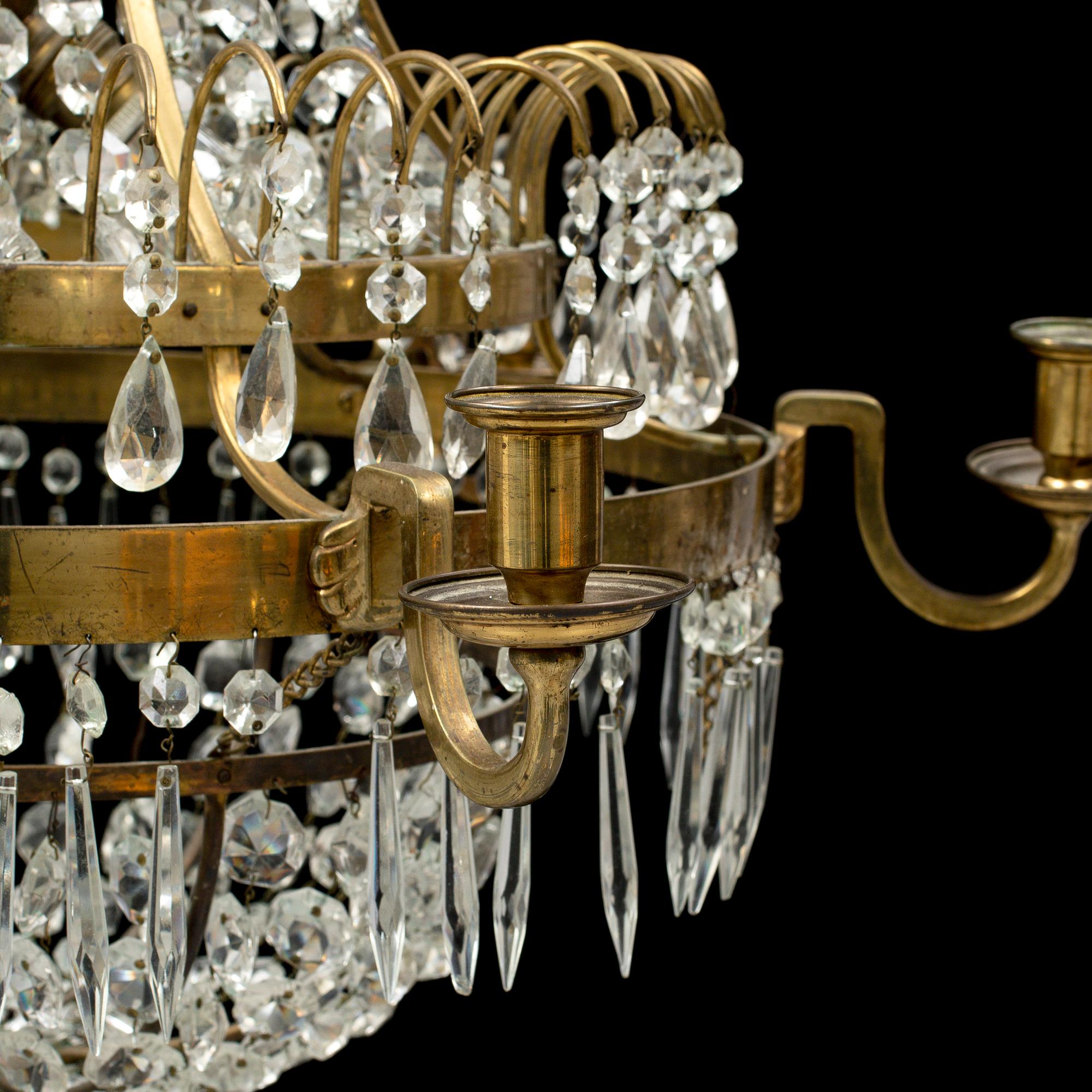A late gustavian style chandelier, early 20th century.
