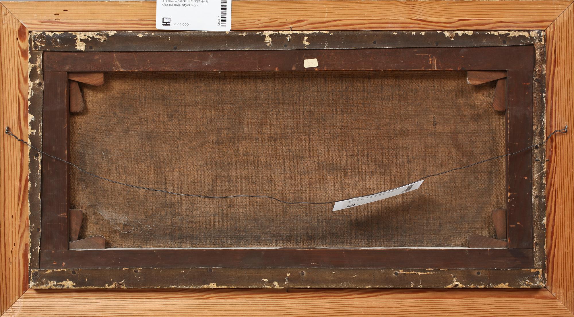 OKÄND KONSTNÄR, olja på duk, otydl sign.