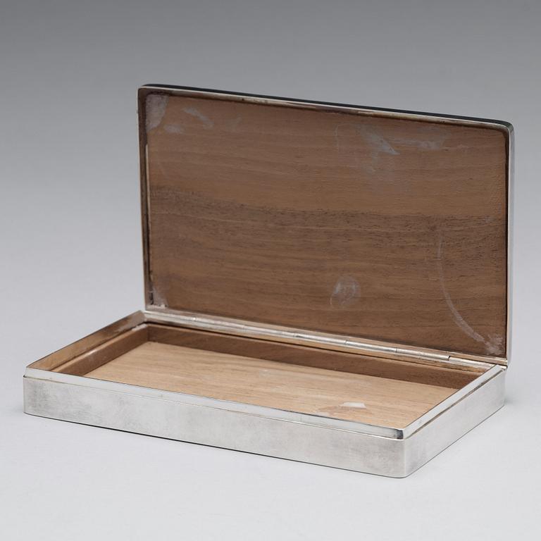 Olle Ohlsson, a sterling silver cigarette box, Stockholm 1974.