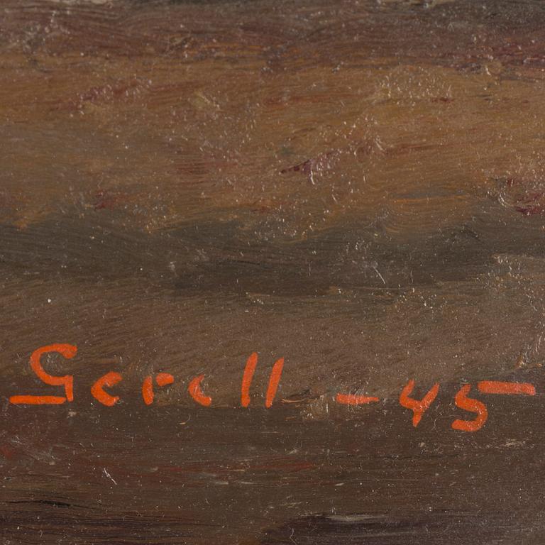 GRETA GERELL, oil on panel, signed and dated -45.