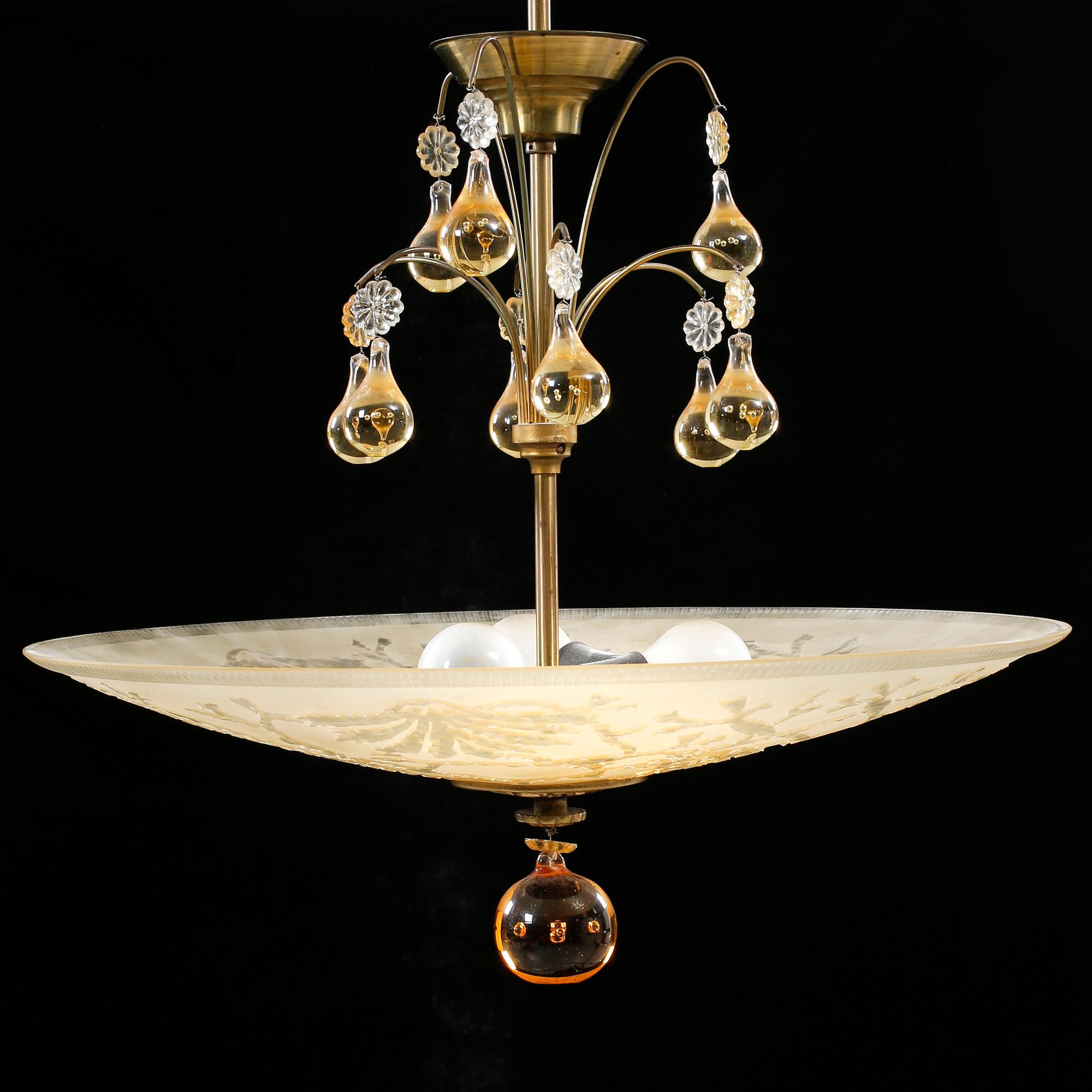 TAKLAMPA, 1930/40-tal. Höjd ca 60 cm.