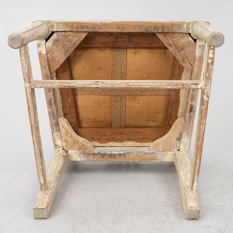 A pair of late Gustavian chairs, Lindome, circa 1800.