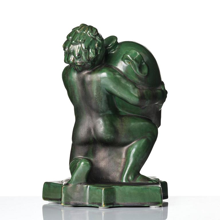 Ivar Johnsson, "Caliban", a glazed ceramic sculpture, Gefle porcelain factory, 1930s.