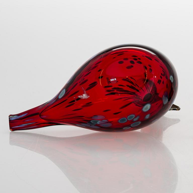 OIVA TOIKKA, LASILINTU, signeerattu O. Toikka Nuutajärvi.