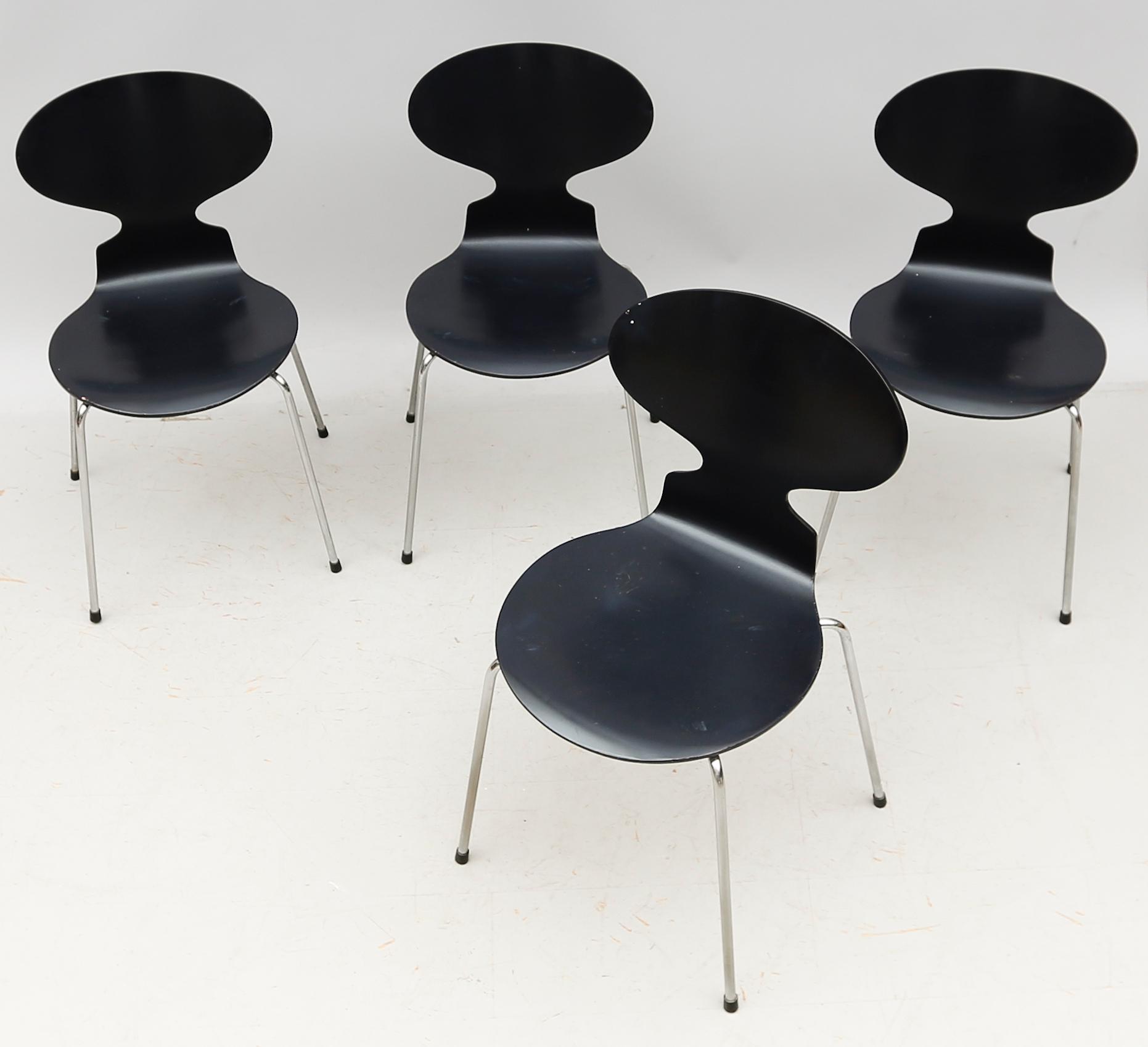 STOLAR, 4 st, "Myran", Arne Jacobsen, Fritz Hansen, 1900-talets andra hälft.