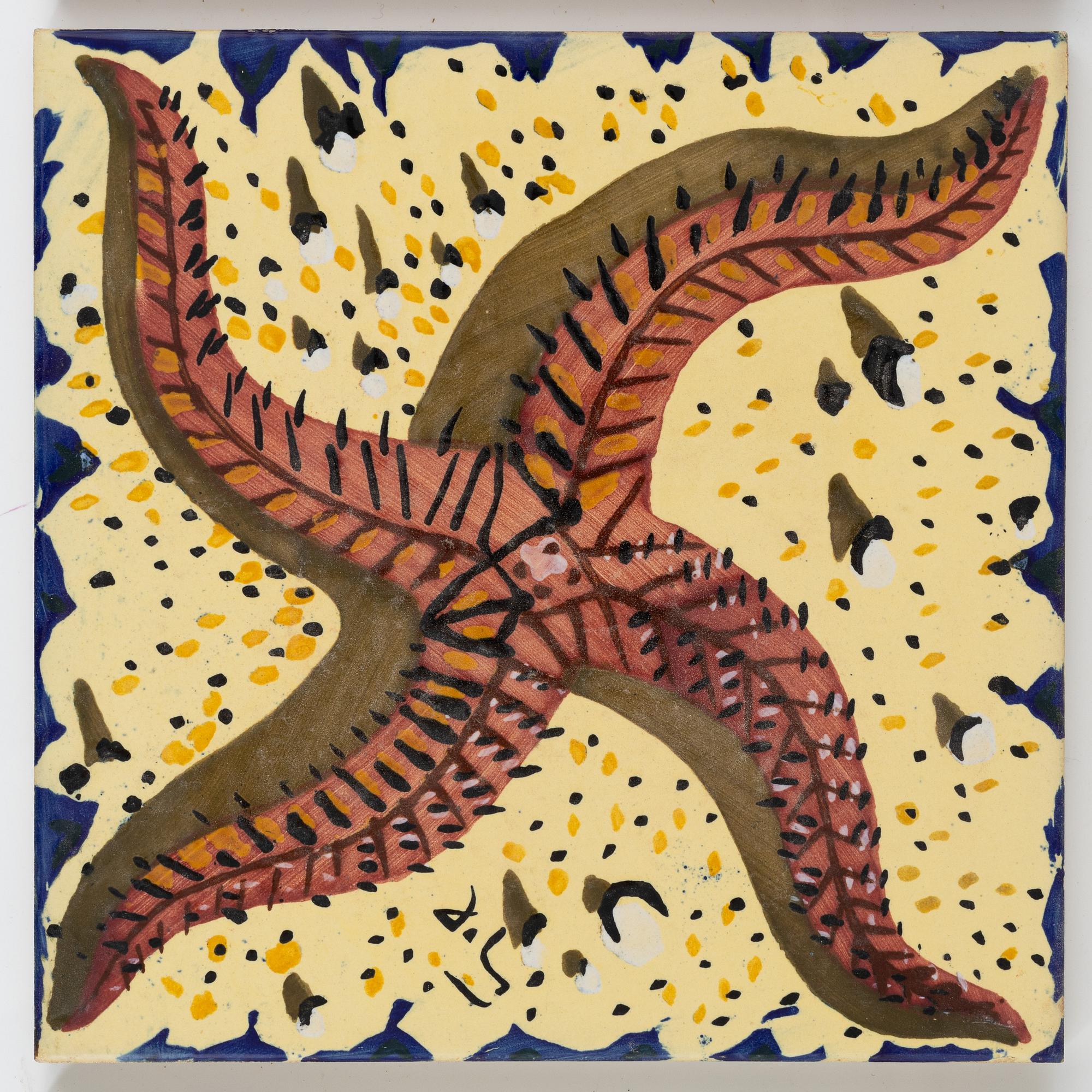 Salvador Dalí, after. A set of six earthenware tile plates, Spain.