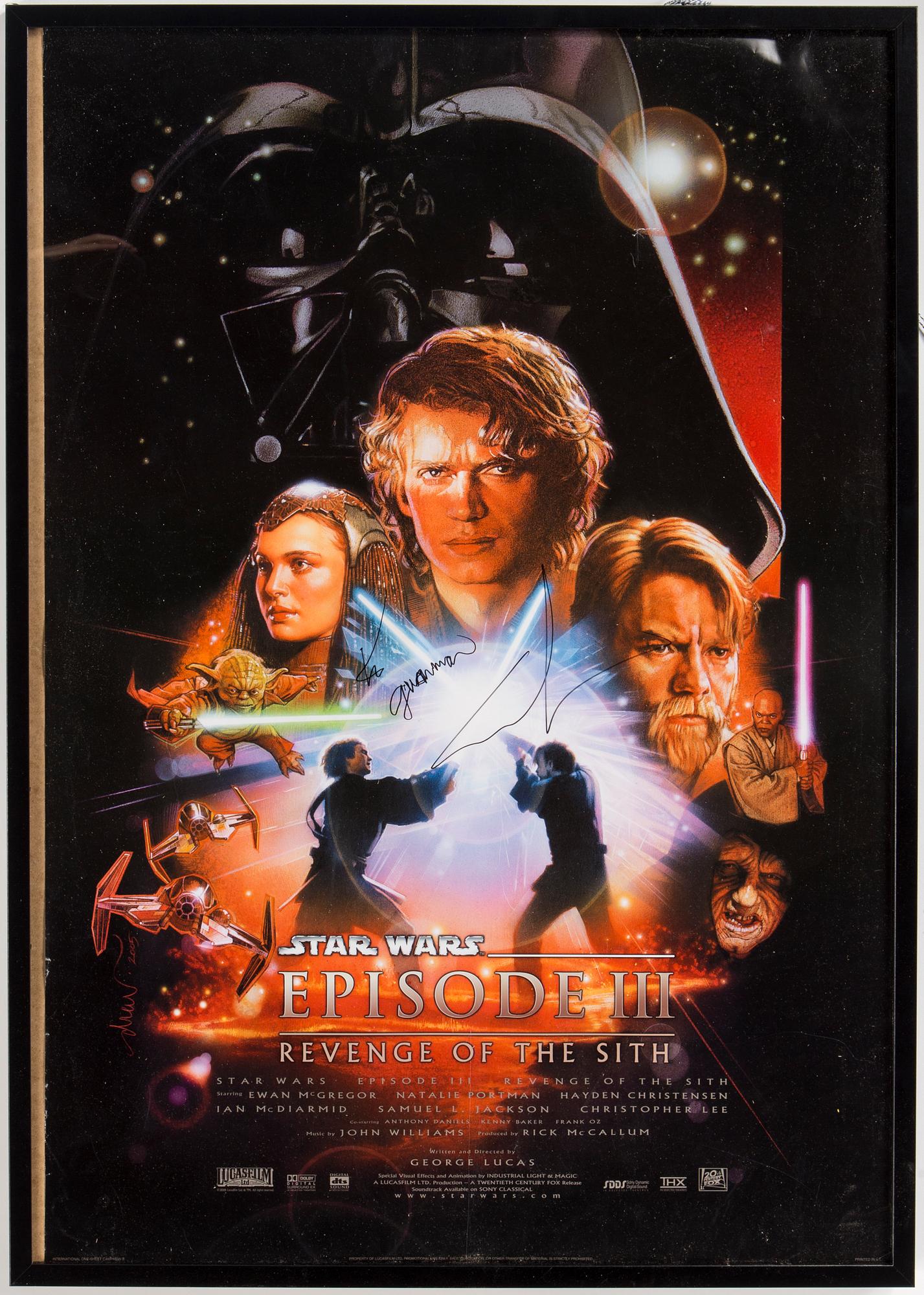A poster with a AUTOGRAPH by George Lucas, 2005.