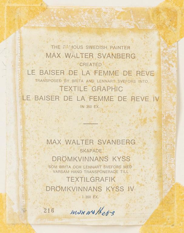 Max Walter Svanberg, "Drömkvinnans kyss".