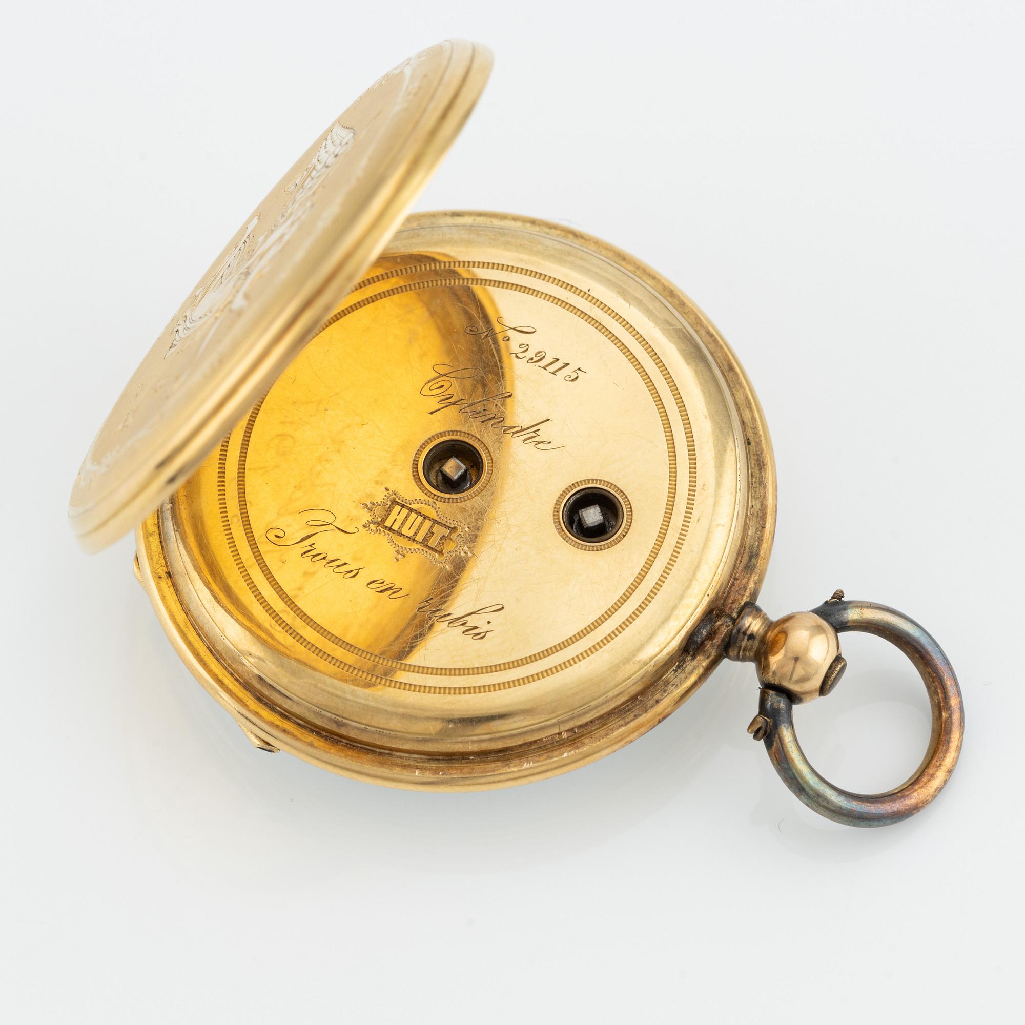 Fickur, 18K guld, 37,6 mm.