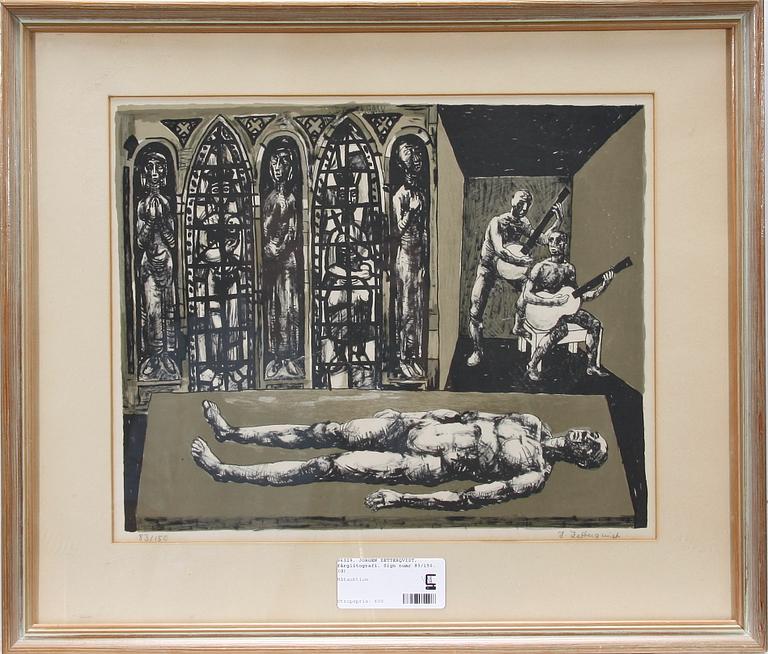 JÖRGEN ZETTERQVIST, färglitografi. Sign numr 83/150.