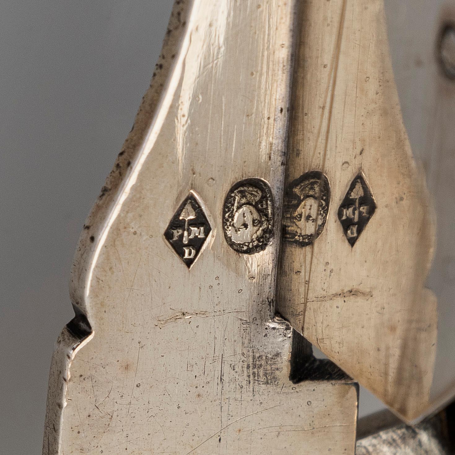 Silver candle snuffer scissors, France 1793/1794, and Paris mark 1809-19.