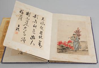 ILLUSTRERAD BOK/AKVARELLER, Kina, 1900-tal.