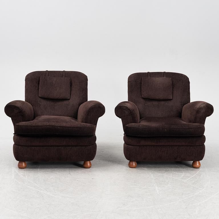 Josef Frank, fåtöljer ett par, modell 336, Firma Svenskt Tenn, formgiven 1934.