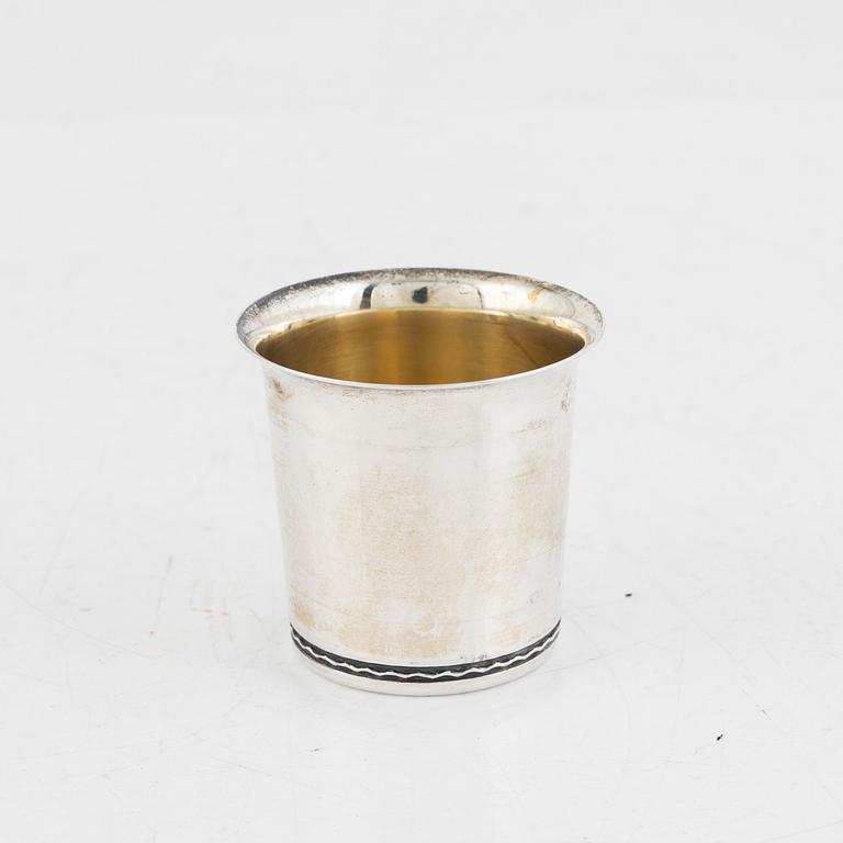A set of twenty Swedish silver cups, including Tore Eldh, Ceson, Gothenburg 1981.