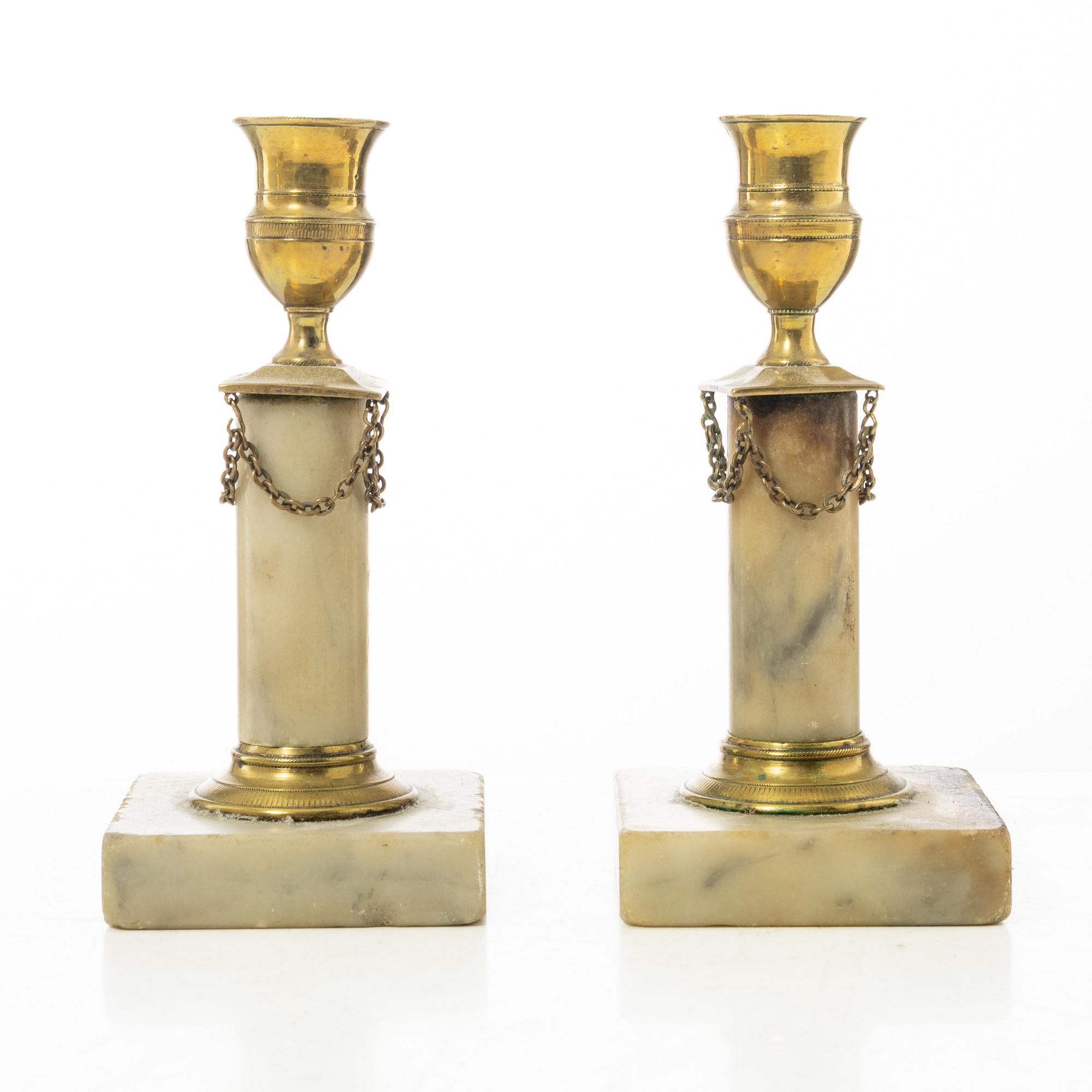 Candelabras, a pair, late Gustavian, circa 1800.