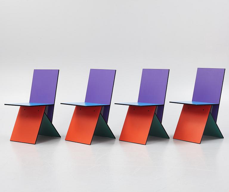 Verner Panton, a set of four 'Vilbert' chairs for IKEA, 1993-94.