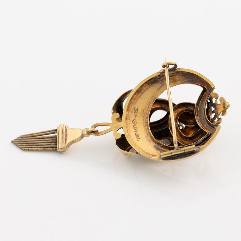Brooch, 18K gold, Gustaf Dahlgren & Co, Malmö, 1876.
