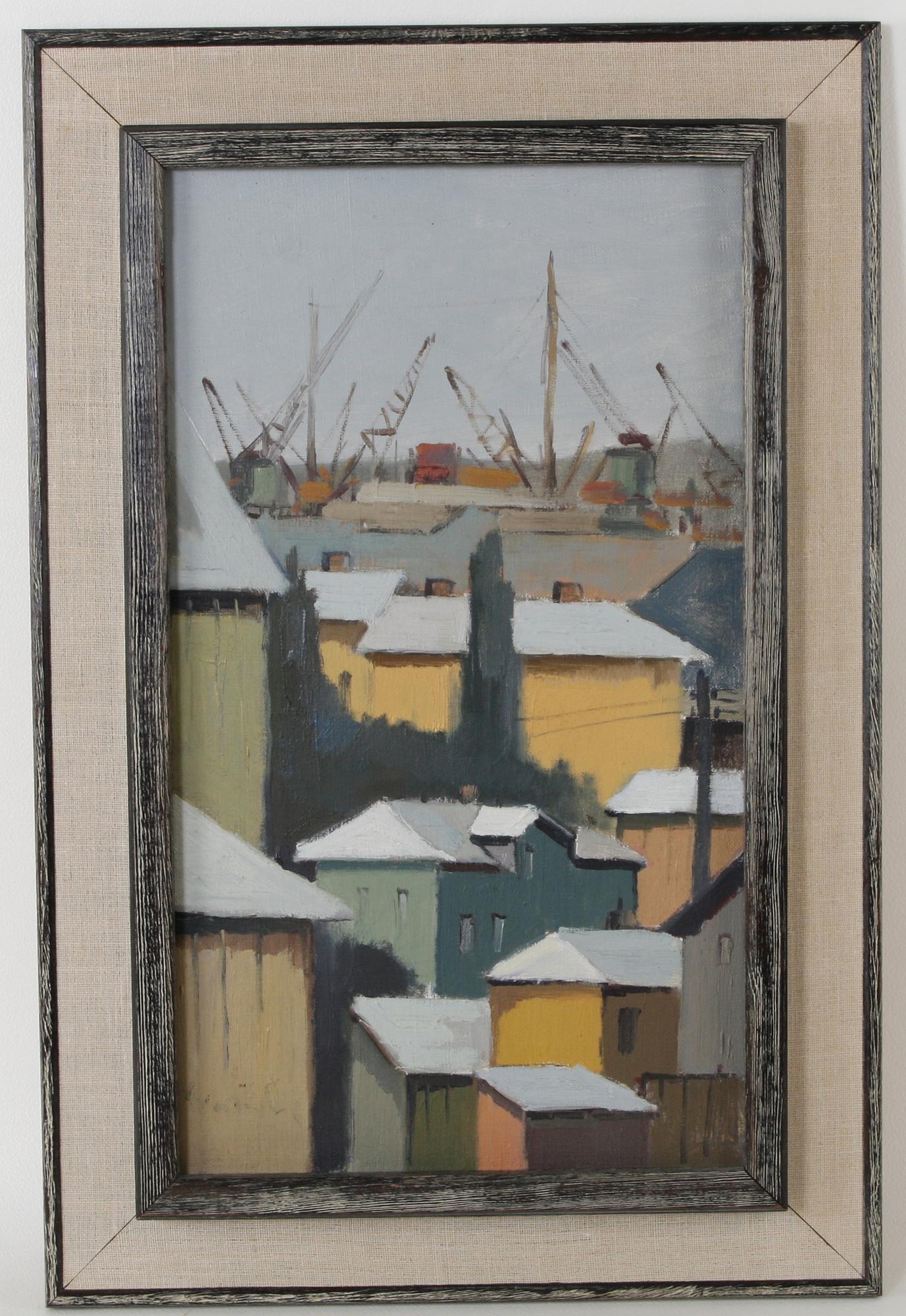 PARTI KONST, 3 delar, oljor, okända konstnärer.