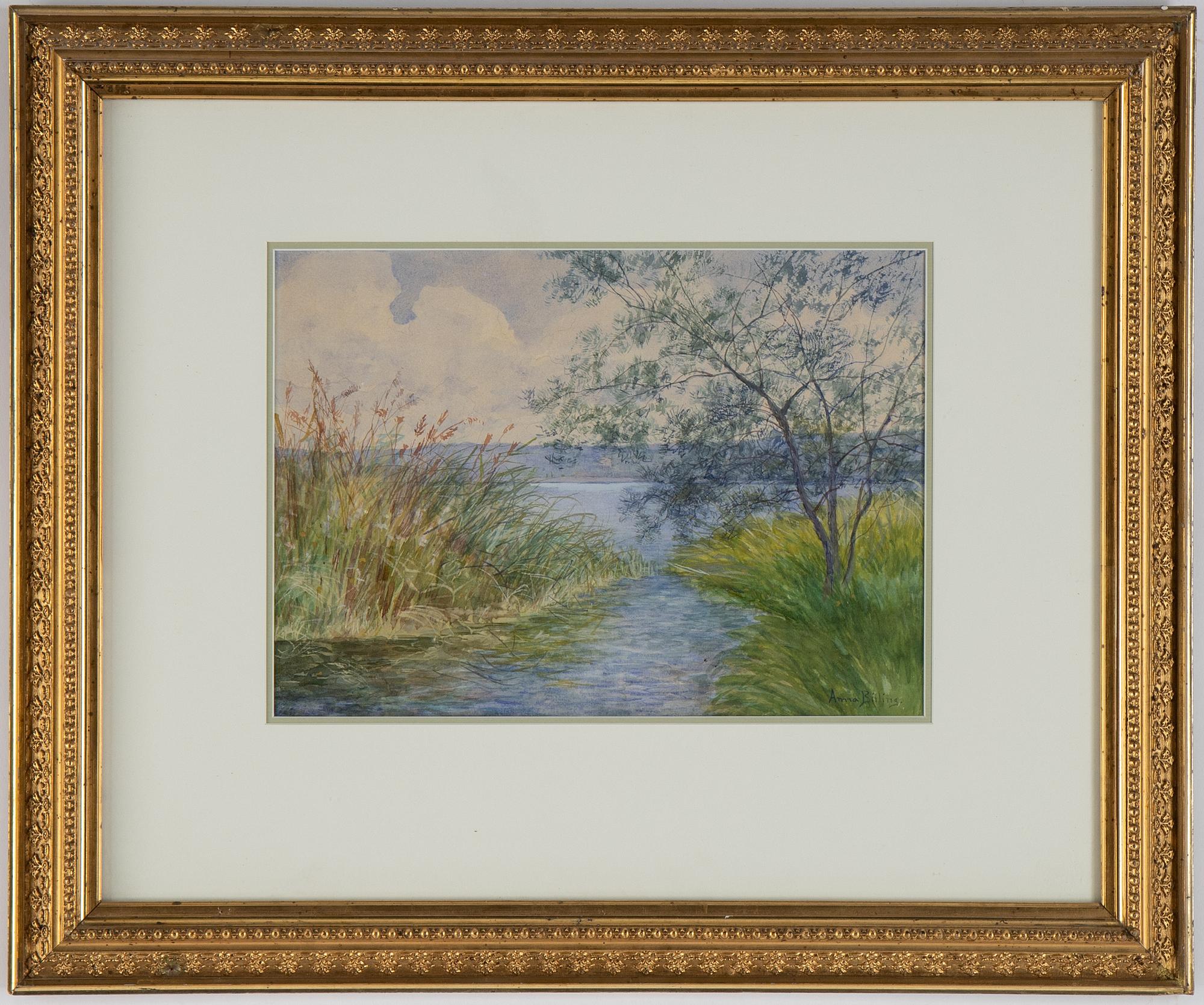 Anna Billing, watercolour, signed.