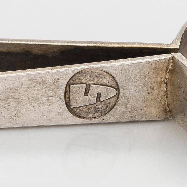 Bertel Gardberg, kaffeskedar, 14 kpl, samt sockertång, silver, "Birgitta", Kultateollisuus, Åbo 1968-1993.