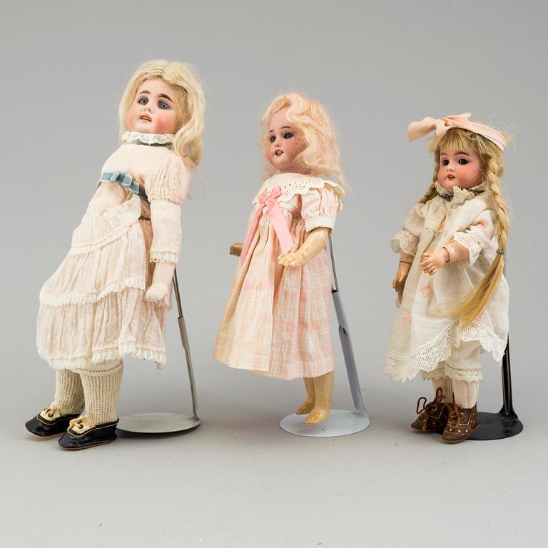 three German porcelain dolls from the 1910-/1920's.