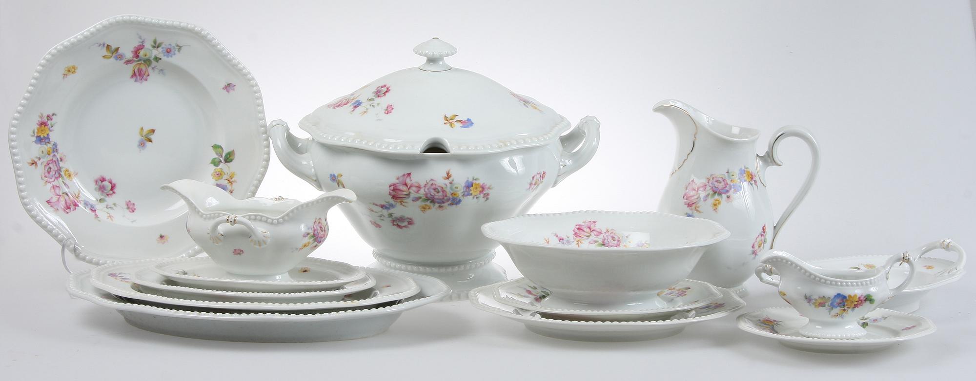 MATSERVISDELAR, 57 delar, porslin, Bavaria, Rosenthal.