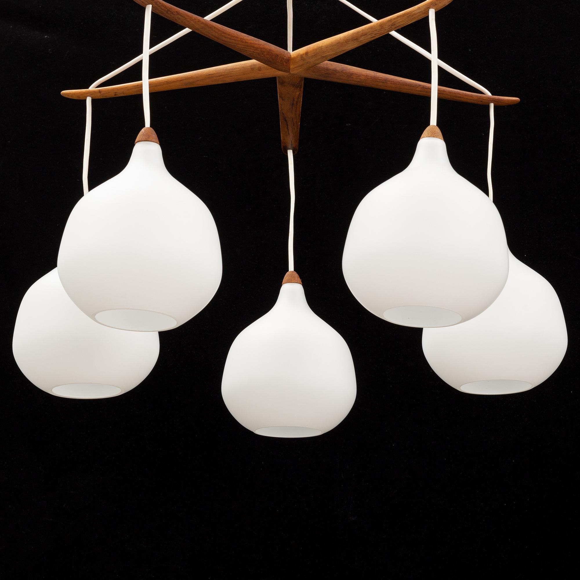 Uno & Östen Kristiansson, taklampa, Luxus, Vittsjö, 1950/60-tal.