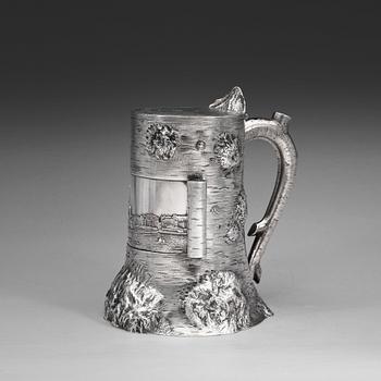 606. A Finnish/Russian 20 th century parcel-gilt tankard, marked MAA, Wiborg 1930.