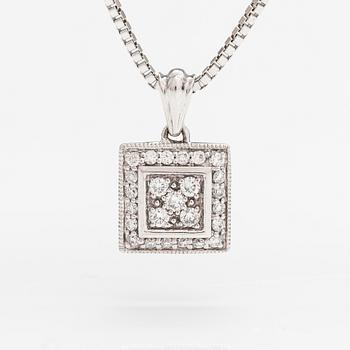 A 14K white gold necklace with diamonds ca. 0.20 ct in total. Kultajousi, Helsinki.