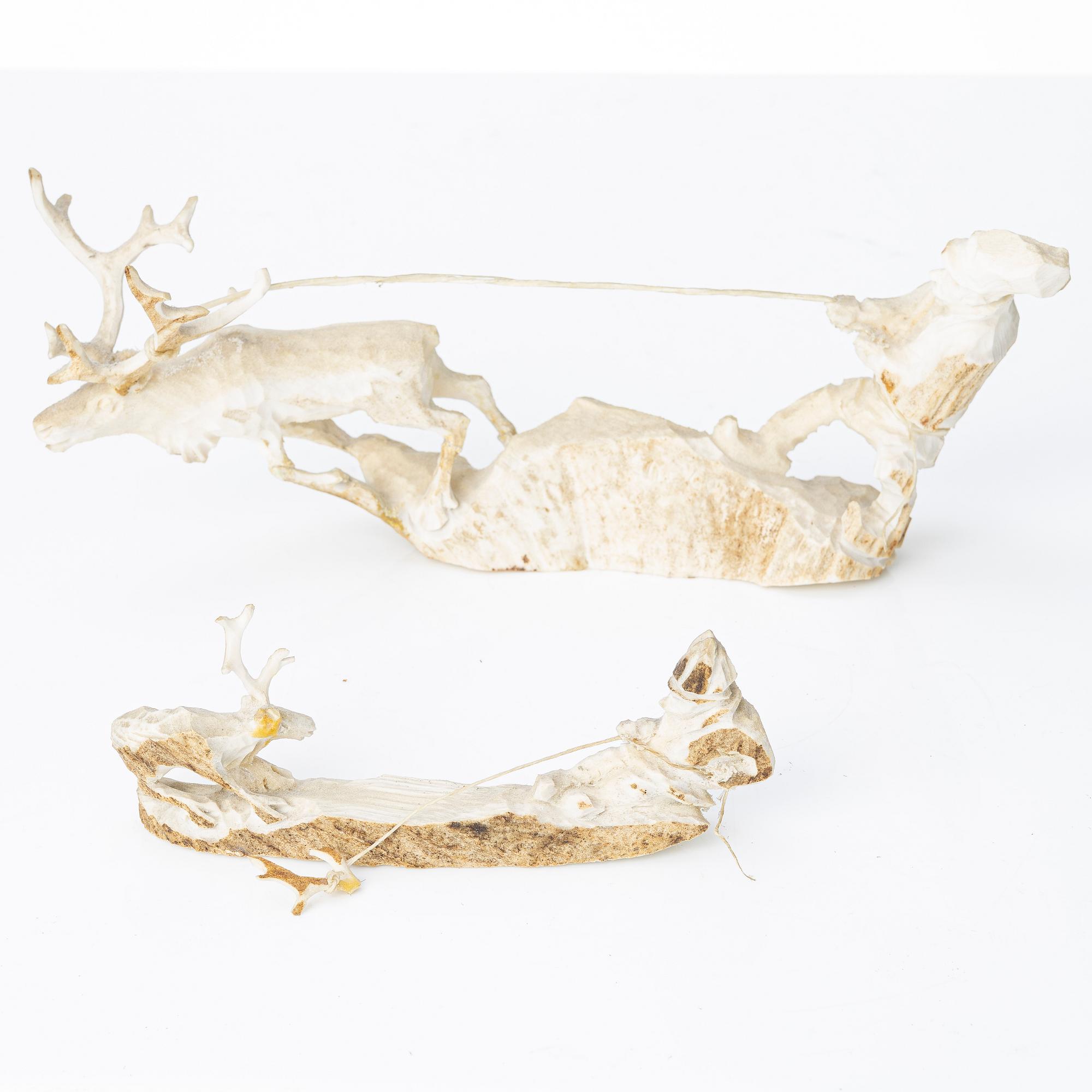 Erik Norberg, sculptures, 2 pcs. Reindeer separation.