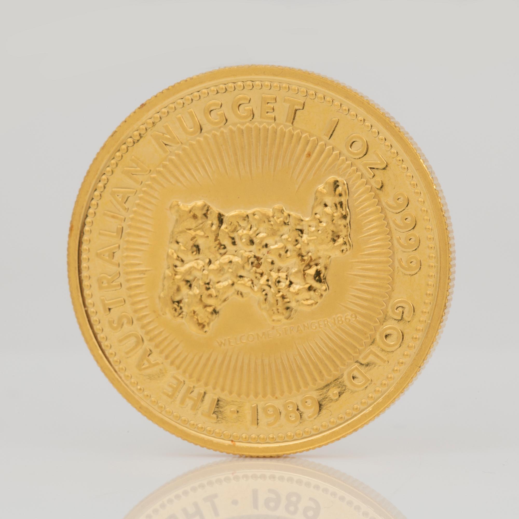 GULDMYNT, 100 Dollars, Australien 1989. Vikt ca 32 g.