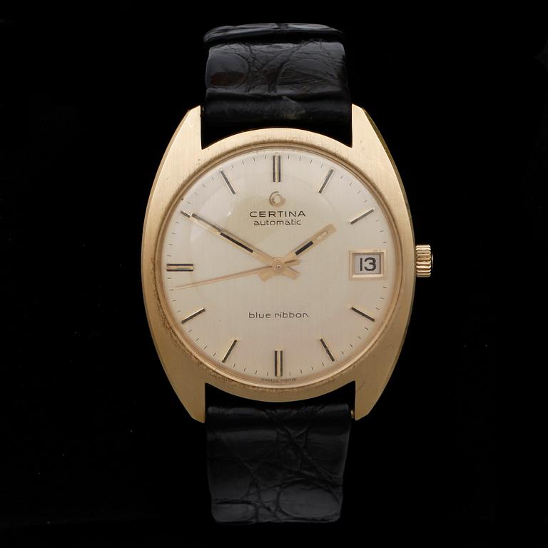 ARMBANDSUR, herr, 18k guld, Certina, Blue Ribbon, Automatic, 1970-tal.