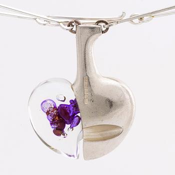 LAPPONIA NECKLACE sterling silver and acrylic, design Björn Weckström, Finland 1976.