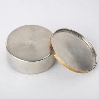 Estrid Ericson, a pewter and brass box with cover, Svenskt Tenn, Stockholm 1956.