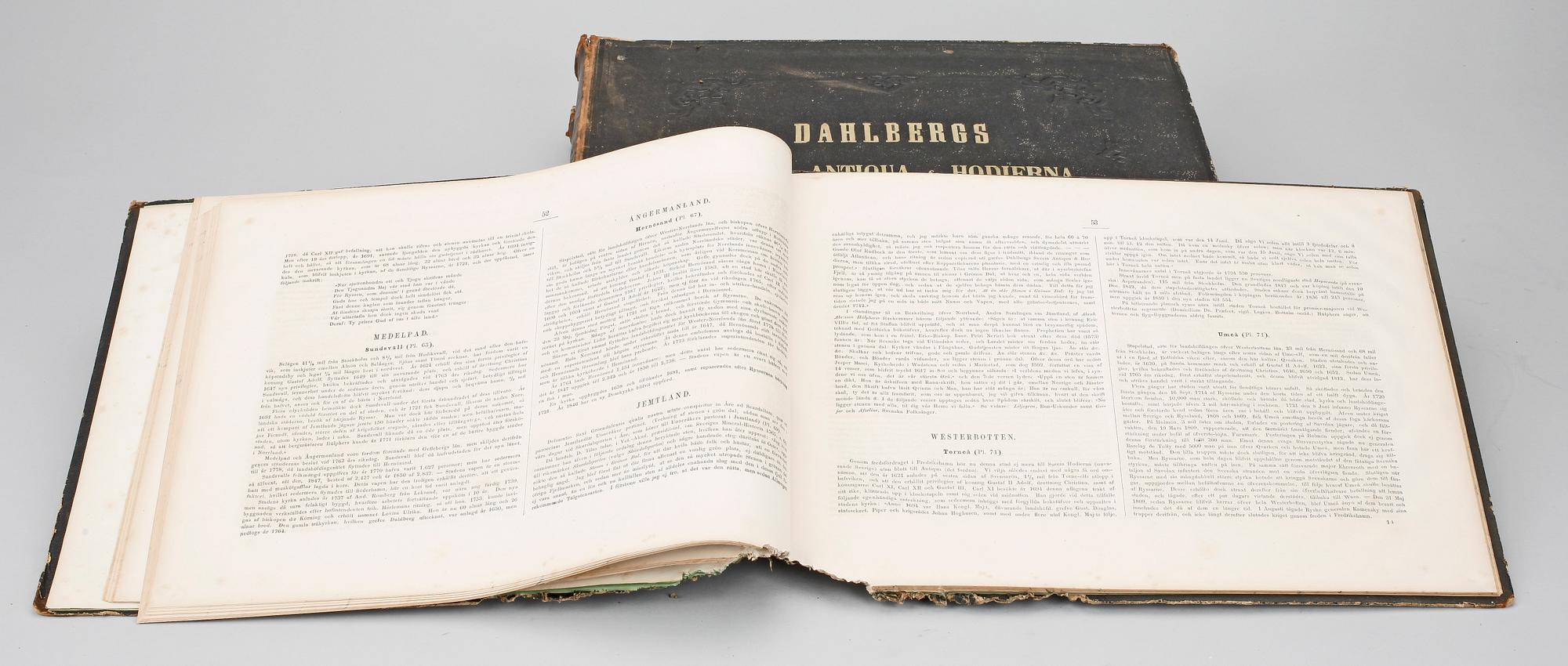 BÖCKER, 4 vol., E. Dhalberg, "Suecia antiqua & Hodierna", 1800-talets andra hälft.