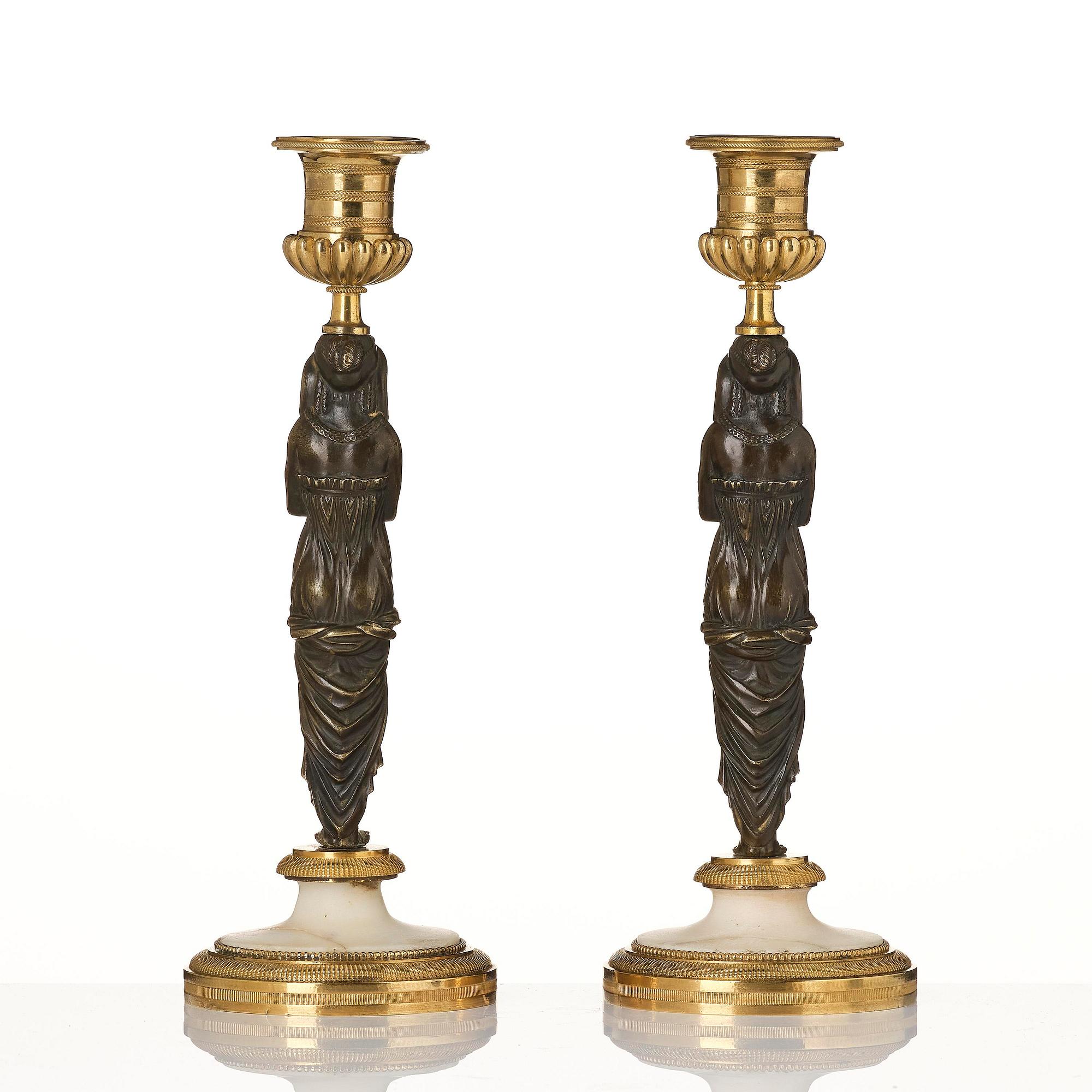 Ljusstakar, ett par, Frankrike, 1800-talets början, Empire.