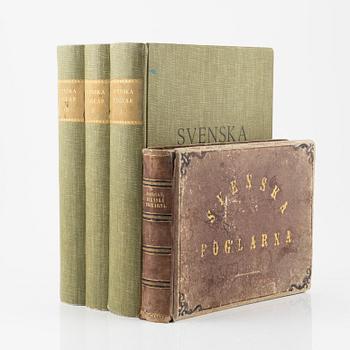 Three volumes 'Svenska fåglar' by the Brother von Wright, and a book 'Svenska foglarna' by Carl.J.Sundevall.