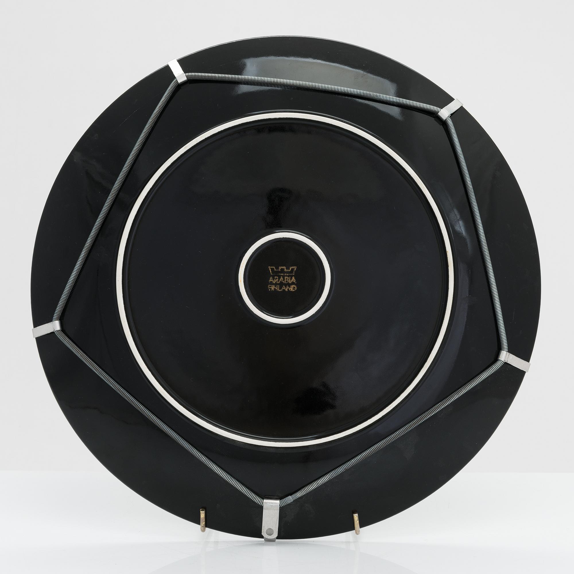 Howard Smith, koristelautanen keramiikkaa, signeerattu H Smith, Arabia Finland.