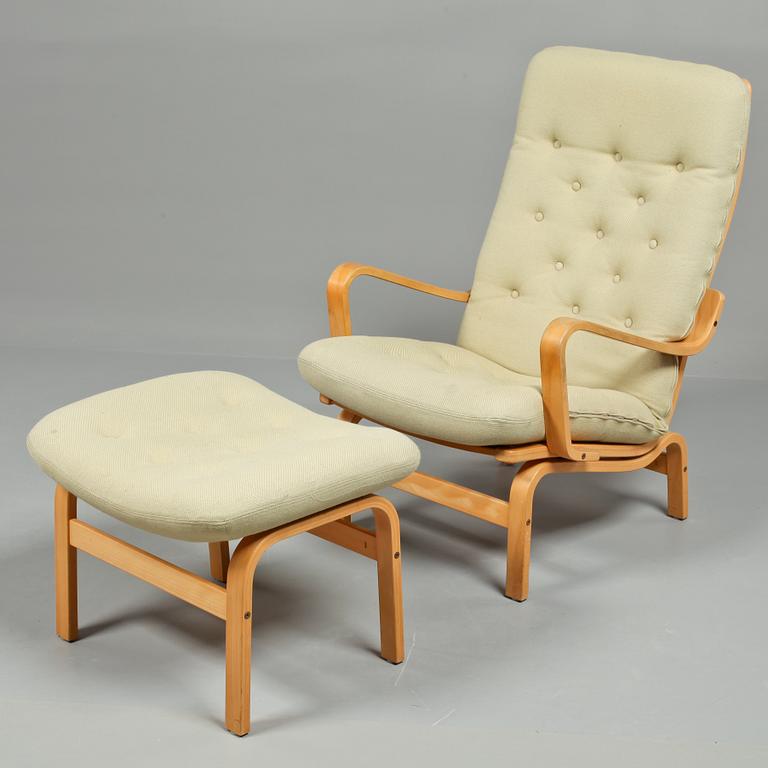 FÅTÖLJ med FOTPALL, Yngve Ekström, Swedese, 1900-talets andra hälft.