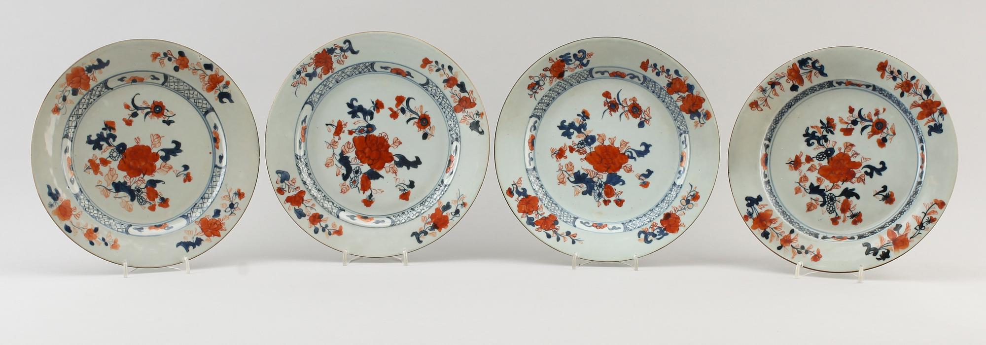 TALLRIKAR, 4 st, porslin, Kina, 1700-tal.