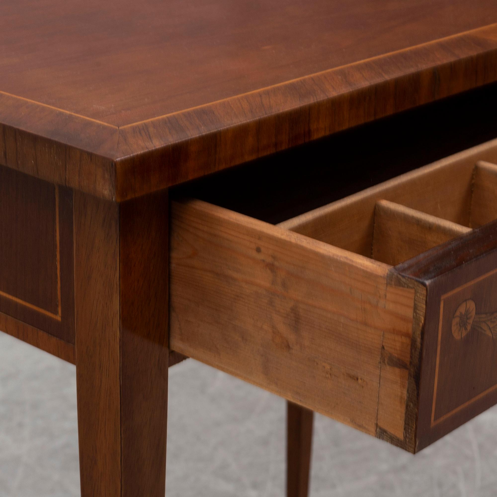 A gustavian style sewing table, early 20th century.