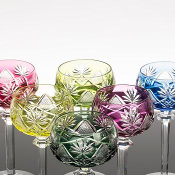 VAL SAINT LAMBERT, glasservis, VINGLAS, 12 st samt KARAFF.