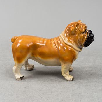 A resin bulldog, contemporary.
