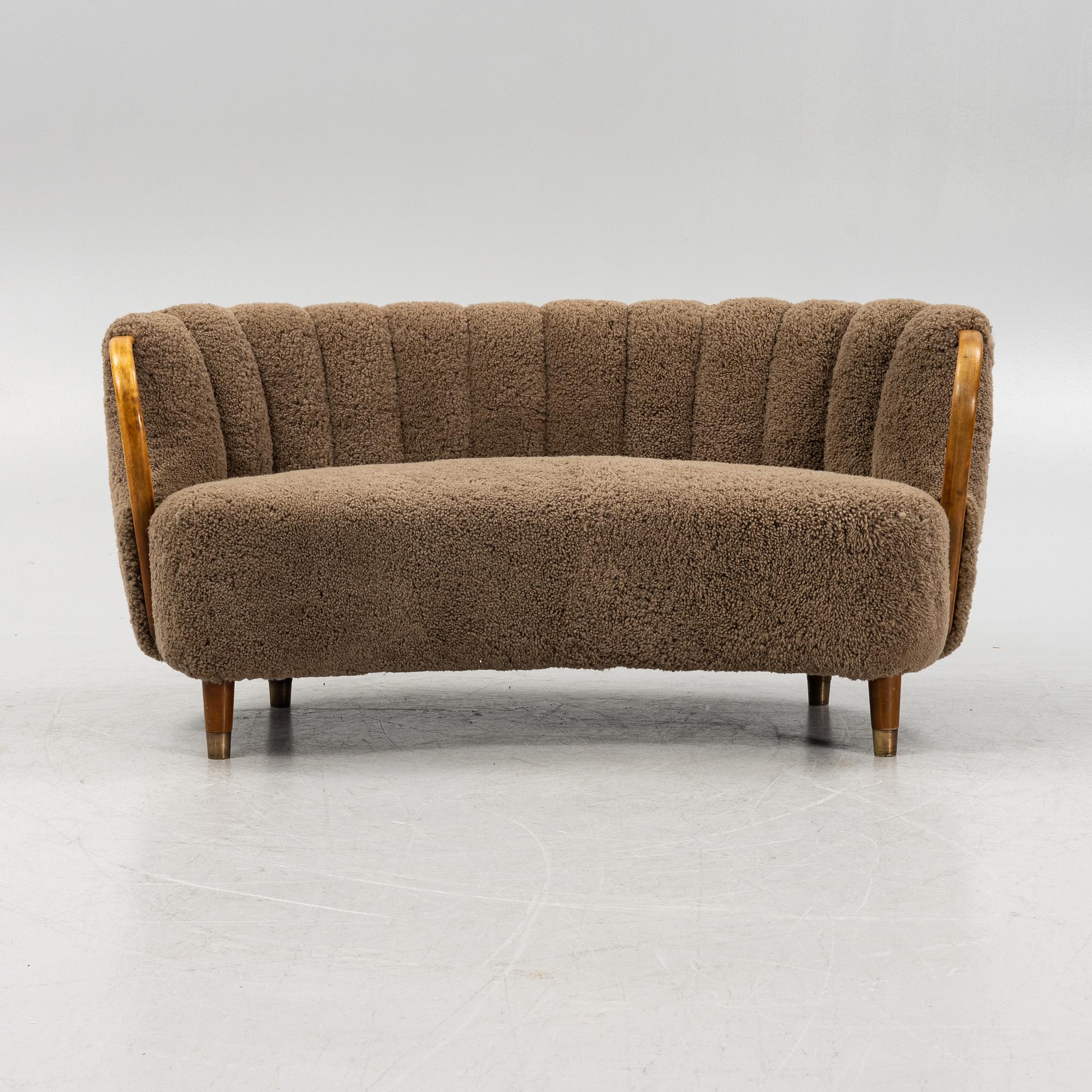 N.A Jørgensen, attributed,  a model 96 sofa, Denmark, 1940's.