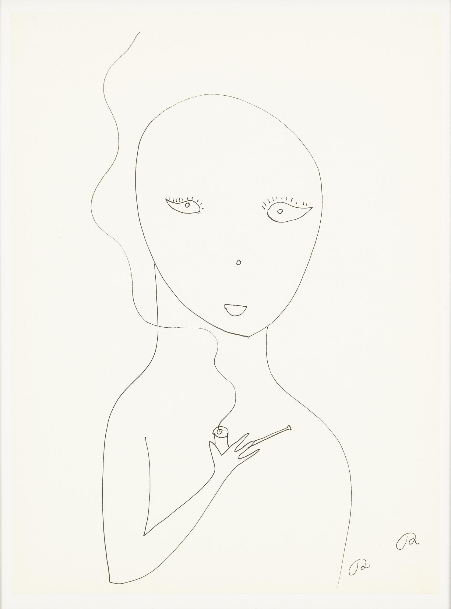 Roger Risberg, indian ink drawing, signed. Executed in 2008.