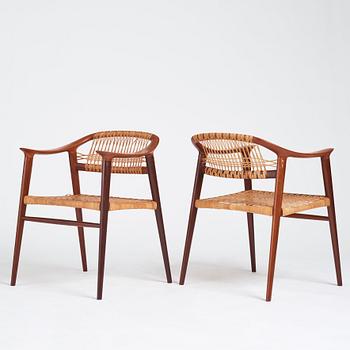Adolf Relling & Sigurd Resell, karmstolar 6 st., "55 Bambi", Gustav Bahus eft. för Rastad & Relling, Norge 1950-60-tal.