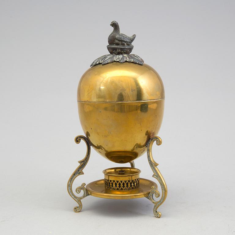 ÄGGKOKARE, mässing, 1800-tal.