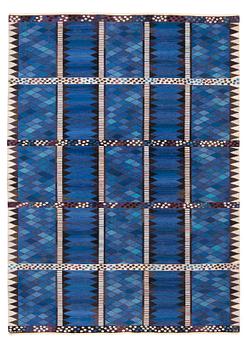 CARPET. "Josefina, blå". Tapestry weave. 331 x 238,5 cm. Signed AB MMF MR.