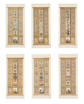 798. Giovanni Volpato, Six wall sections / pilasters in the Raphael Loggias in the Vatican.